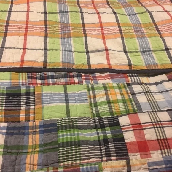 Pottery Barn Kids Full size plaid Madras reversible comforter